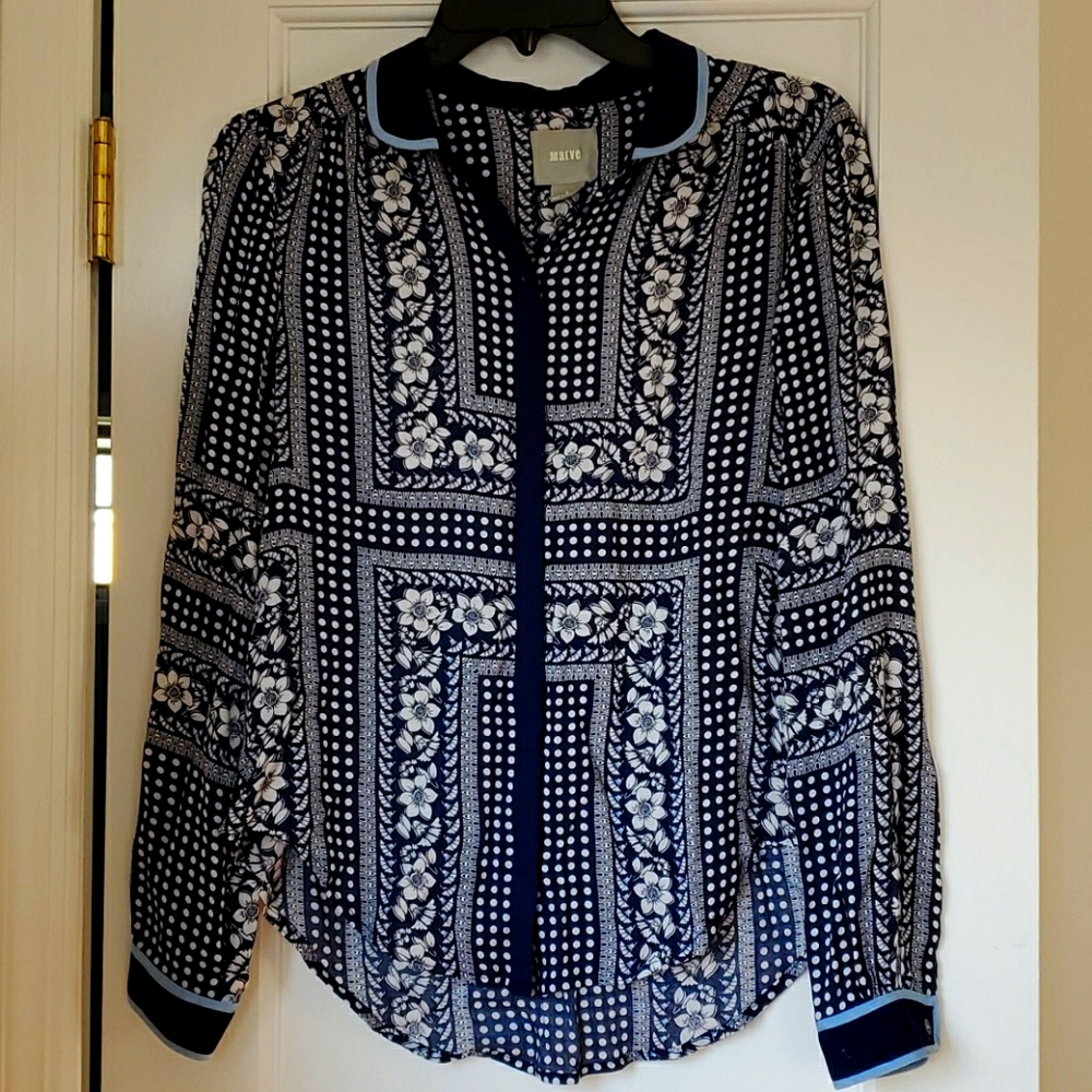 Maeve Blue/White Super Soft Blouse